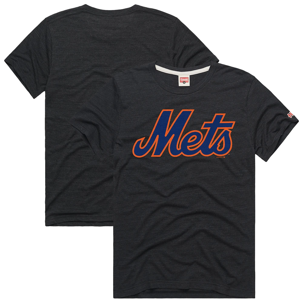 Men's Homage  Charcoal New York Mets Hyper Local Tri-Blend T-Shirt
