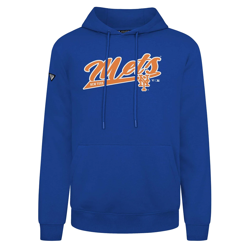 Men's Levelwear  Royal New York Mets Podium Fleece Pullover Hoodie
