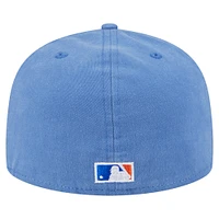 Casquette ajustée New Era 59FIFTY bleue York Mets Championship Side Flag pour homme