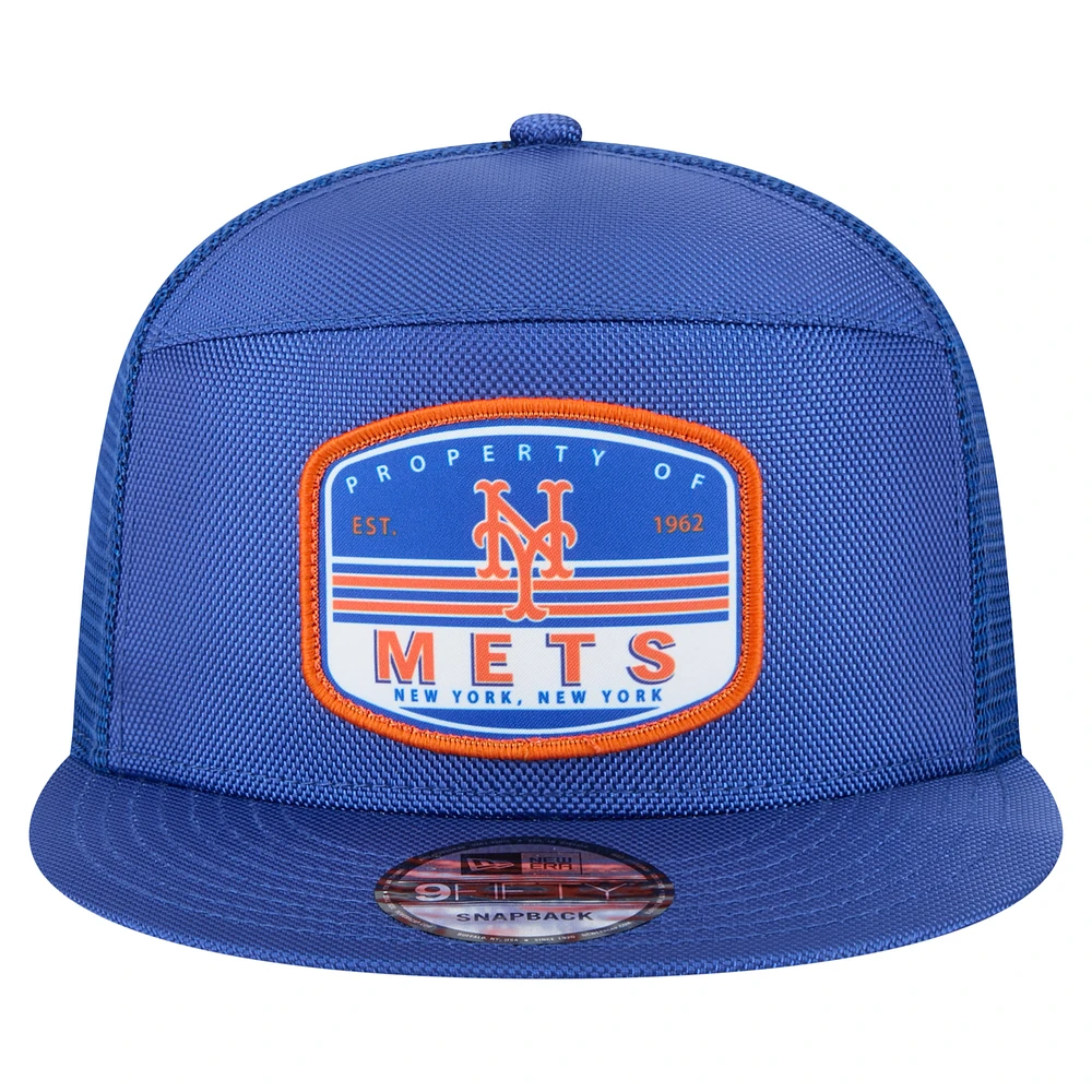 Men's New Era  Royal New York Mets Split Panel 9FIFTY Trucker Snapback