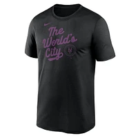 Men's Nike  Black New York Mets 2025 City Connect Team Phrase Script Legend Performance T-Shirt