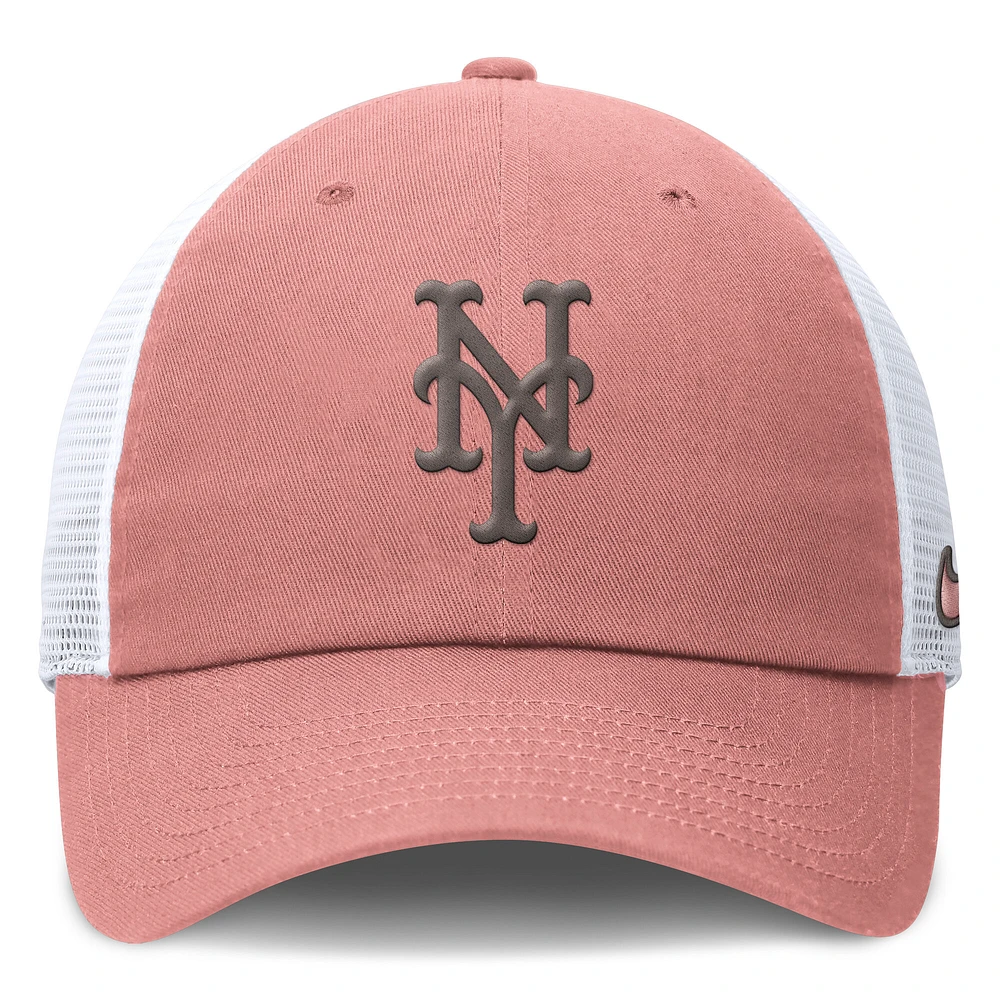 Men's Nike Pink/White New York Mets Club Power Mesh Trucker Adjustable Hat
