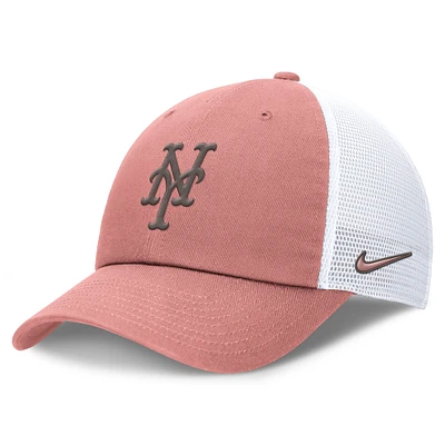 Men's Nike Pink/White New York Mets Club Power Mesh Trucker Adjustable Hat
