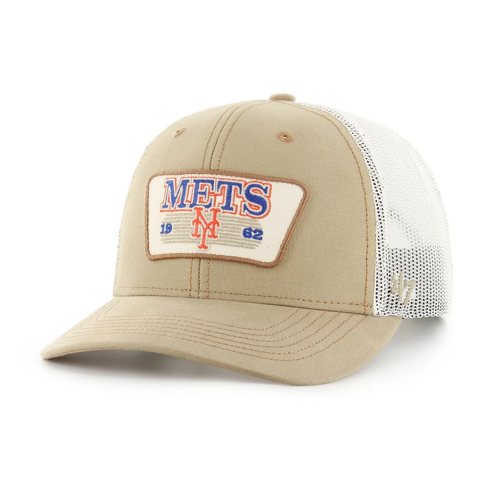 Casquette ajustable Ridgewood Trucker '47 Kaki New York Mets pour homme