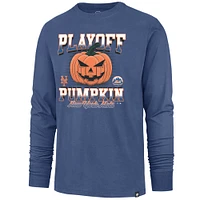 Men's '47 Royal New York Mets 2024 MLB Postseason Playoff Pumpkin Long Sleeve T-Shirt