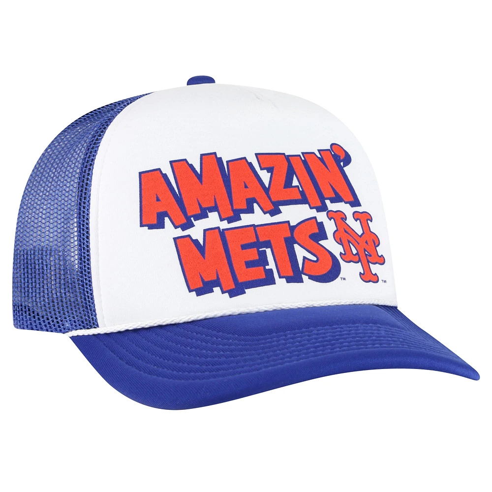 Casquette réglable de camionneur en mousse '47 Royal New York Mets Retro Region pour hommes