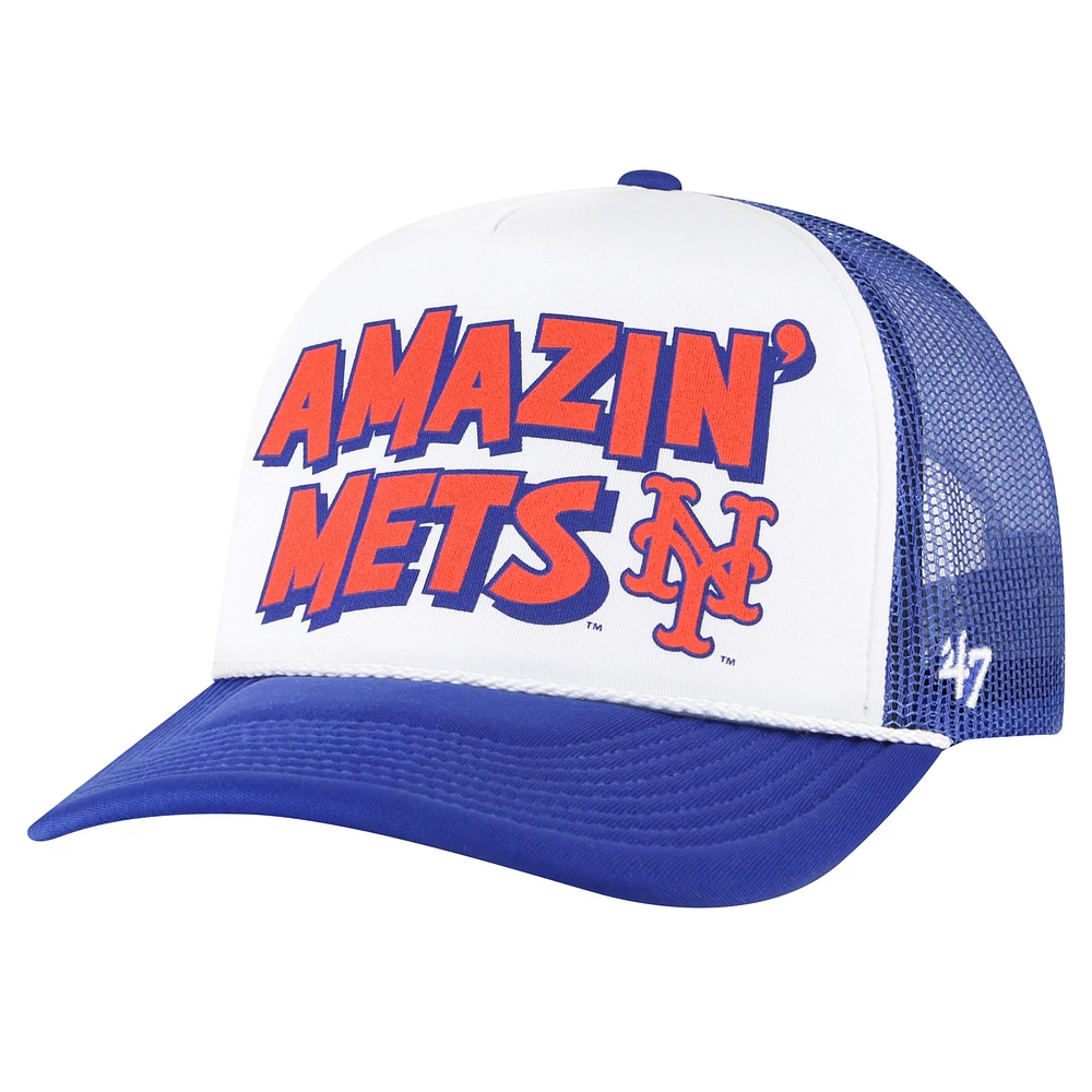 Casquette réglable de camionneur en mousse '47 Royal New York Mets Retro Region pour hommes