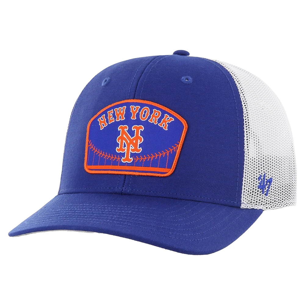 Men's '47 Royal New York Mets Retro Region Patch Trucker Adjustable Hat