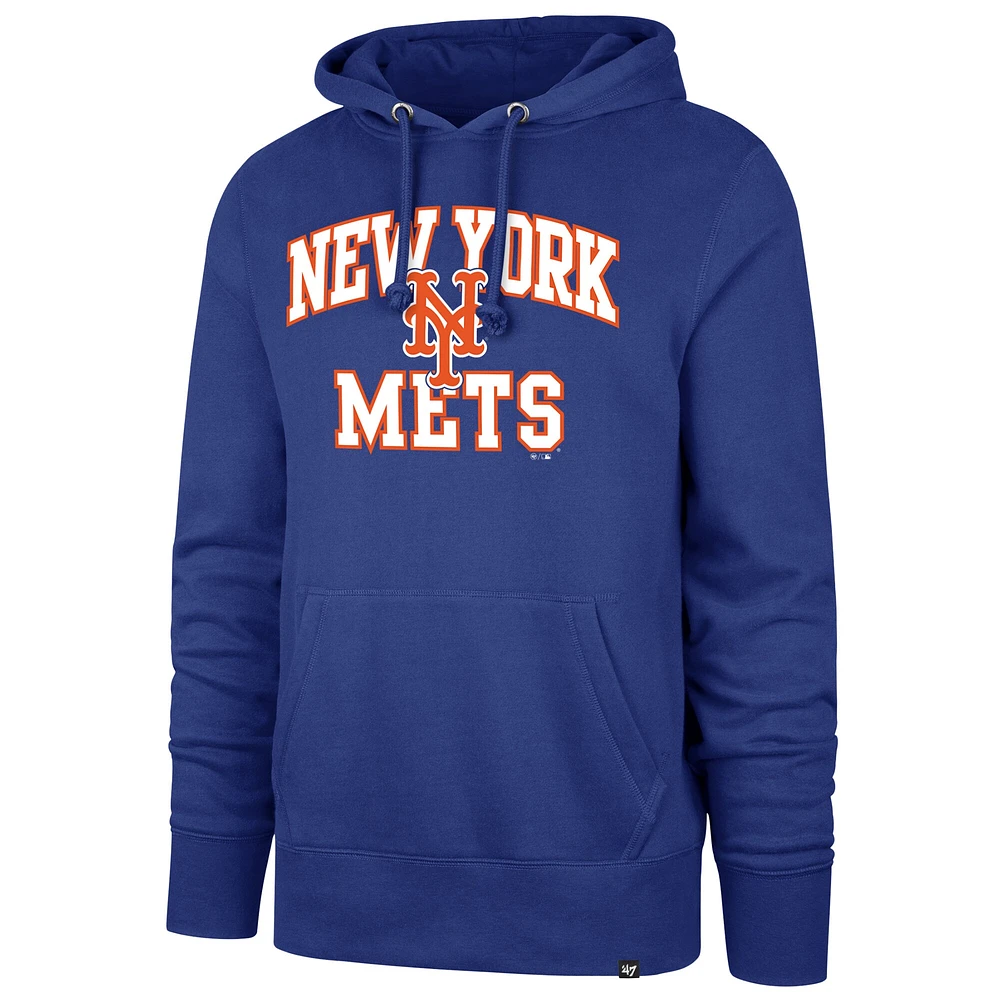 Men's '47  Royal New York Mets Velocity Headline Pullover Hoodie