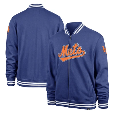 Men's '47 Royal New York Mets Wax Pack Pro Camden Full-Zip Track Jacket