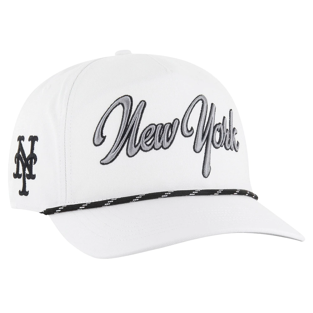 Casquette ajustable à corde à nœuds mouchetée blanche New York Mets '47 pour homme