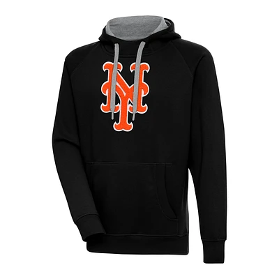Sweat à capuche en chenille Victory New York Mets noir Antigua pour homme