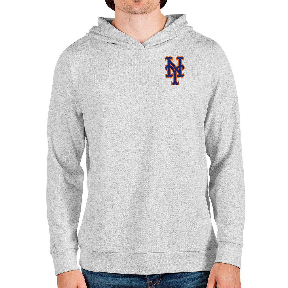 Sweat à capuche Absolute New York Mets gris chiné Antigua pour homme