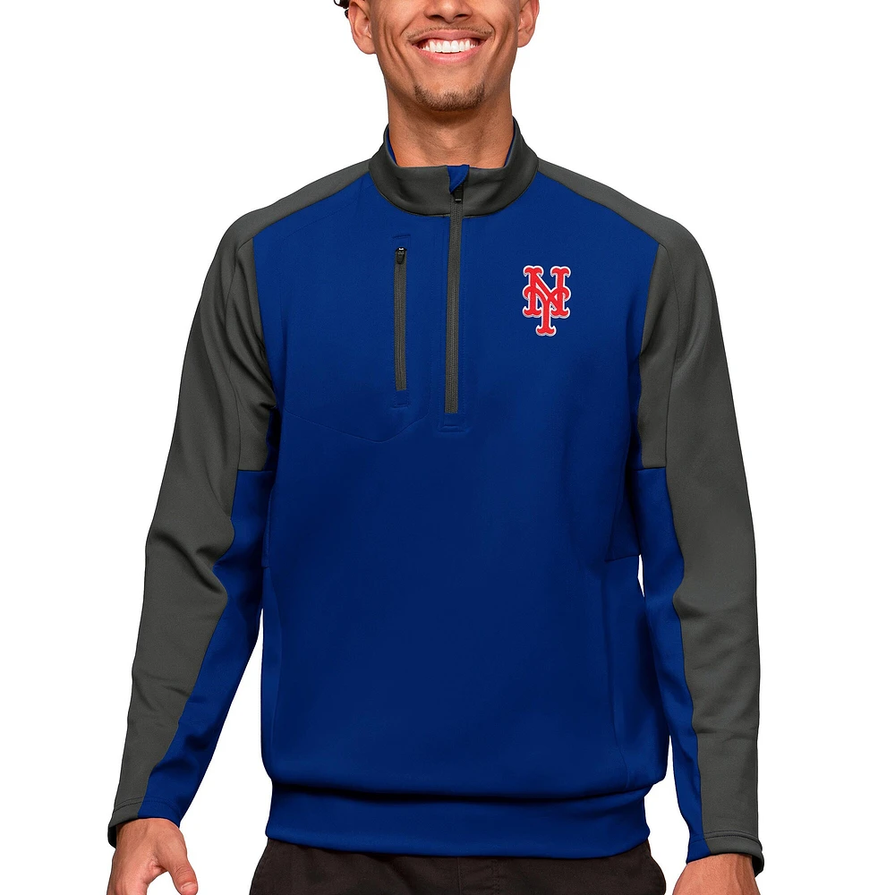 Pull zippé à col rond pour homme Antigua Royal New York Mets Team