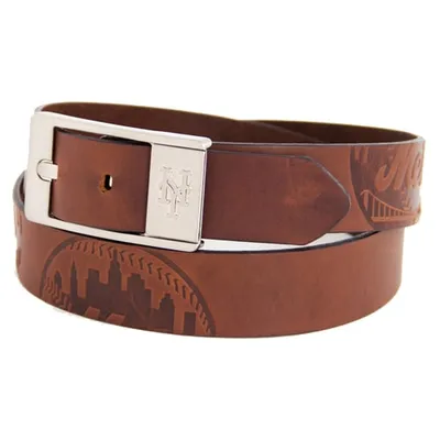 New York Mets Brandish Leather Belt - Brown