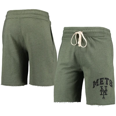 Men's Concepts Sport Heathered Olive New York Mets Mainstream Tri-Blend Shorts