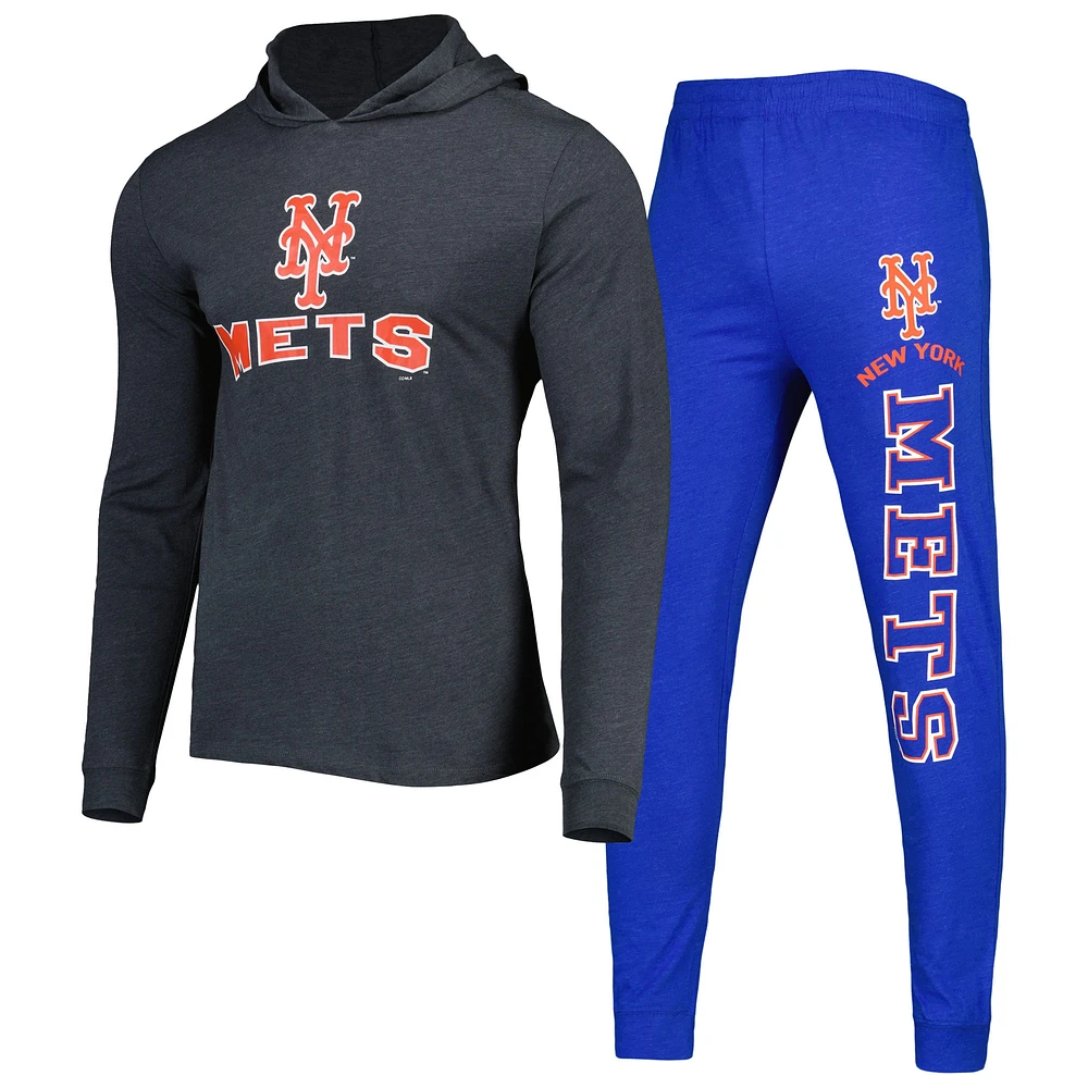 Ensemble sweat à capuche et pantalon de jogging Concepts Sport pour homme Royal/Charcoal New York Mets Meter