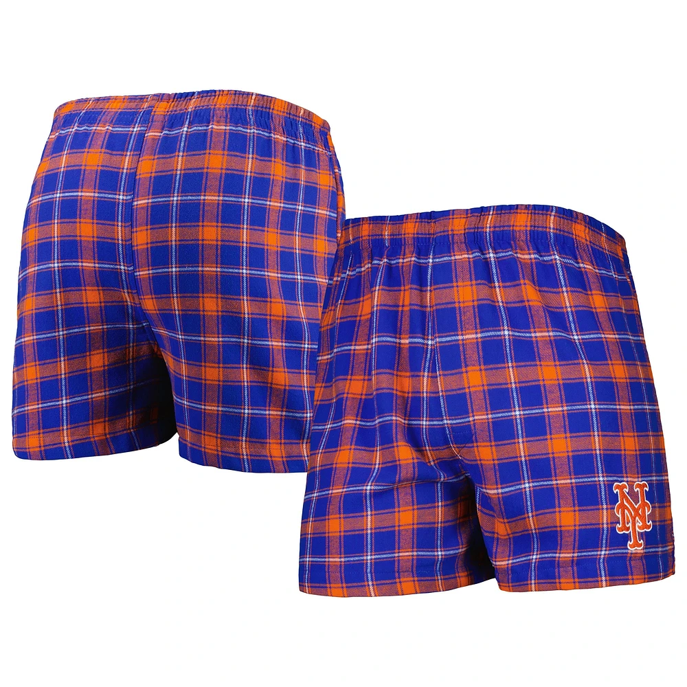 Boxer en flanelle Concepts Sport Royal/Orange New York Mets Ledger pour hommes