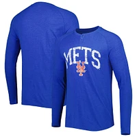 Concepts Sport Royal New York Mets Inertia Raglan T-shirt Henley à manches longues pour homme