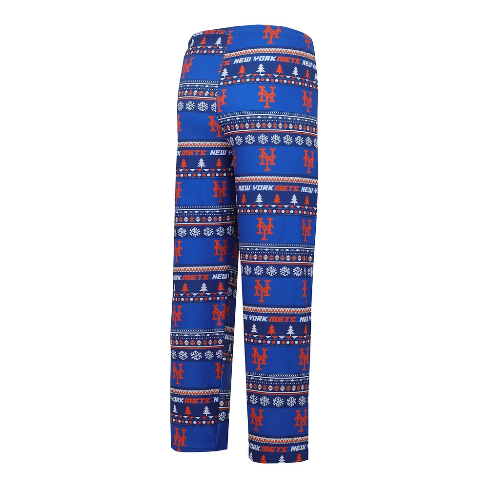 Concepts Sport Royal New York Mets Knit Ugly Sweater Ensemble haut et pantalon à manches longues pour hommes