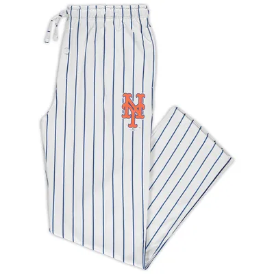 New York Mets Concepts Sport Big & Tall Pinstripe Sleep Pants - White/Royal