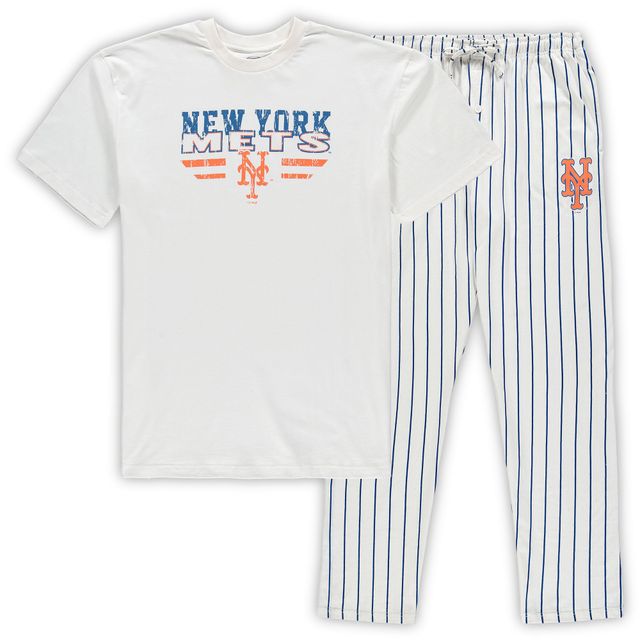 Pyjama Big & Tall Pinstripe Concepts Sport Blanc/Royal New York Mets pour homme