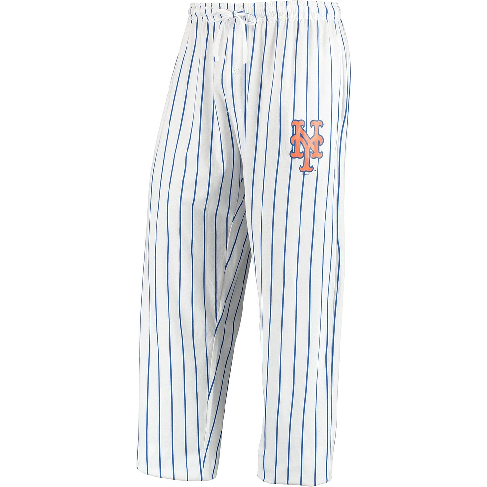 Pantalon de survêtement Concepts Sport pour homme, blanc/royal New York Mets Vigor