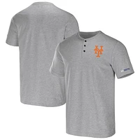 Collection Darius Rucker pour homme par Fanatics T-shirt gris chiné New York Mets Henley