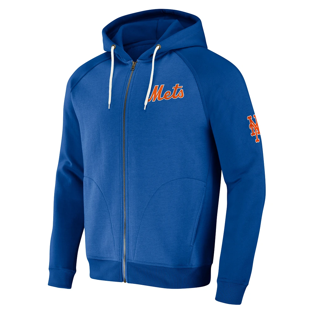 Men's Darius Rucker Collection by Fanatics  Royal New York Mets Raglan Full-Zip Hoodie