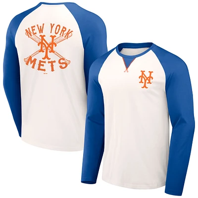 Men's Darius Rucker Collection by Fanatics  White/Royal New York Mets Team Color Raglan T-Shirt