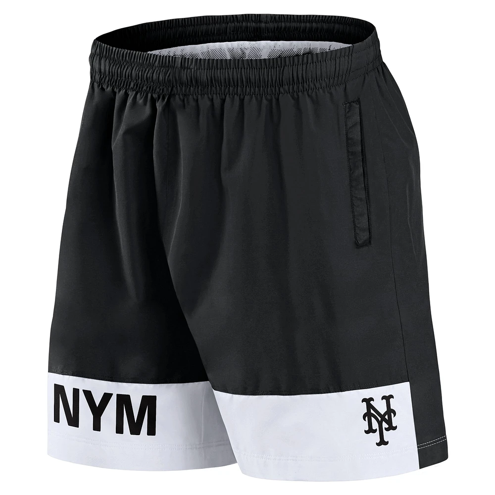 Men's Fanatics Black New York Mets Elements Swim Shorts