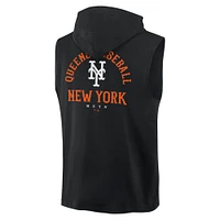 Men's Fanatics Black New York Mets Fire Speed Sleeveless Pullover Hoodie