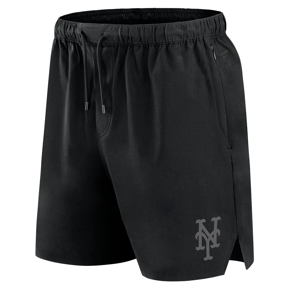 Men's Fanatics Black New York Mets Front Office Micro Tonal Shorts