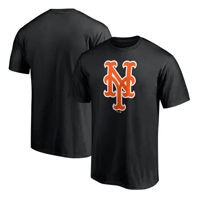 New York Mets Fanatics Branded Official Logo T-Shirt - Black