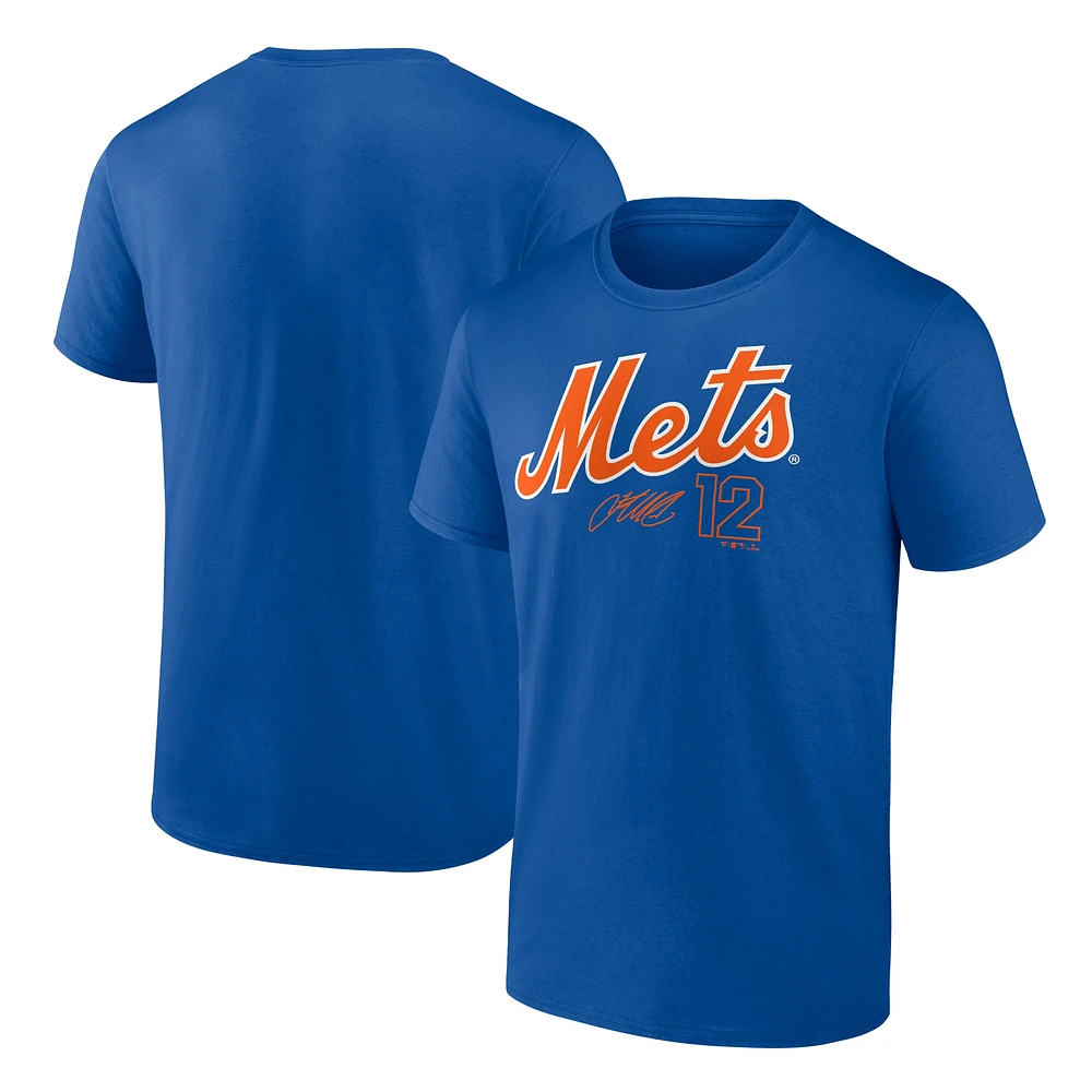 T-shirt avec nom et numéro du joueur Fanatics Francisco Lindor Royal New York Mets pour hommes