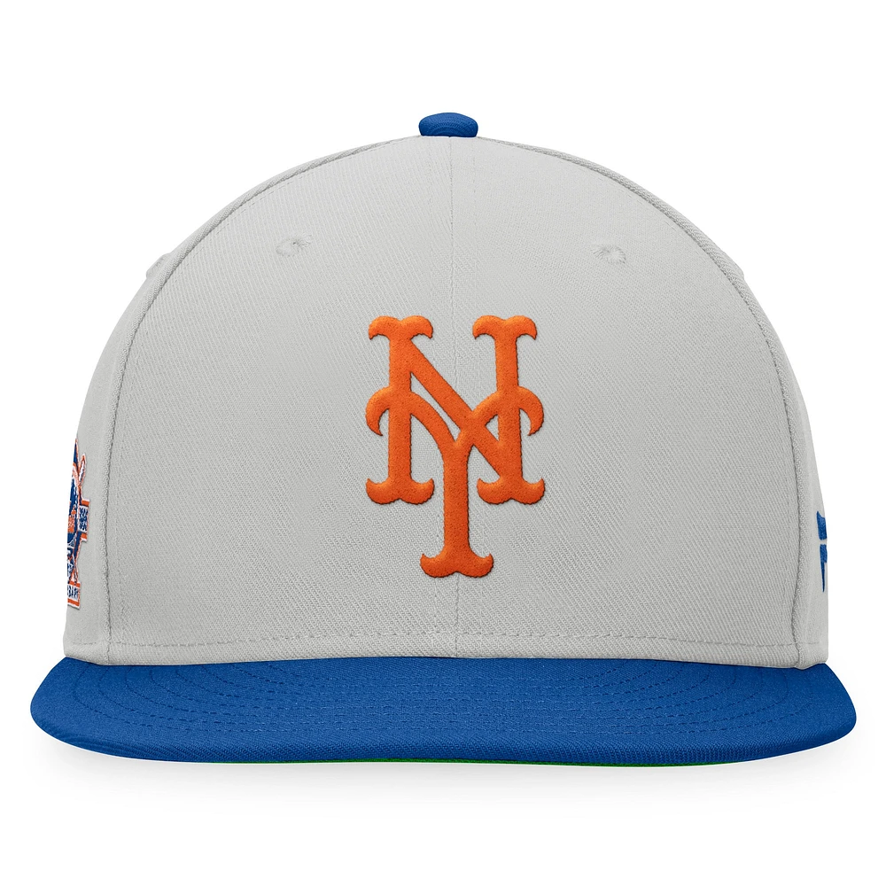 Men's Fanatics Gray/Royal New York Mets Glory Days Two-Tone Snapback Hat