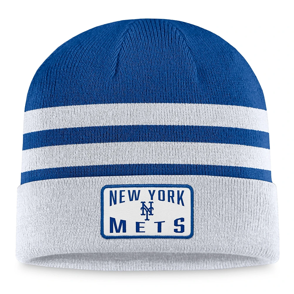 Bonnet en tricot à revers Fanatics gris New York Mets pour hommes