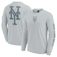 T-shirt à manches longues gris fanatiques pour hommes New York Mets Elements Strive