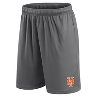 Short gris avec logo principal des New York Mets pour hommes Fanatics