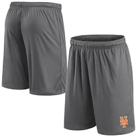 Short gris avec logo principal des New York Mets pour hommes Fanatics