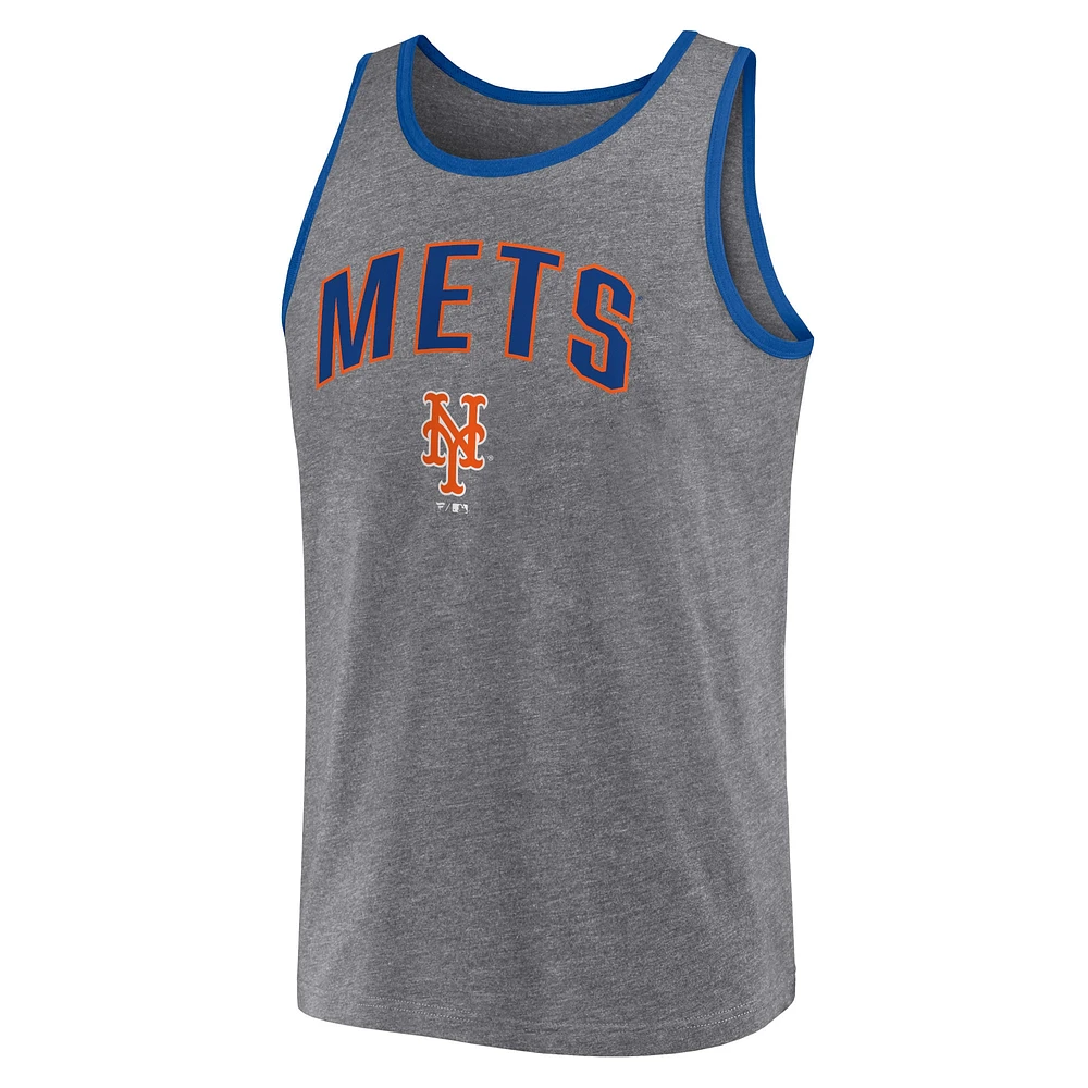 Débardeur primaire Fanatics Heather Grey New York Mets pour hommes