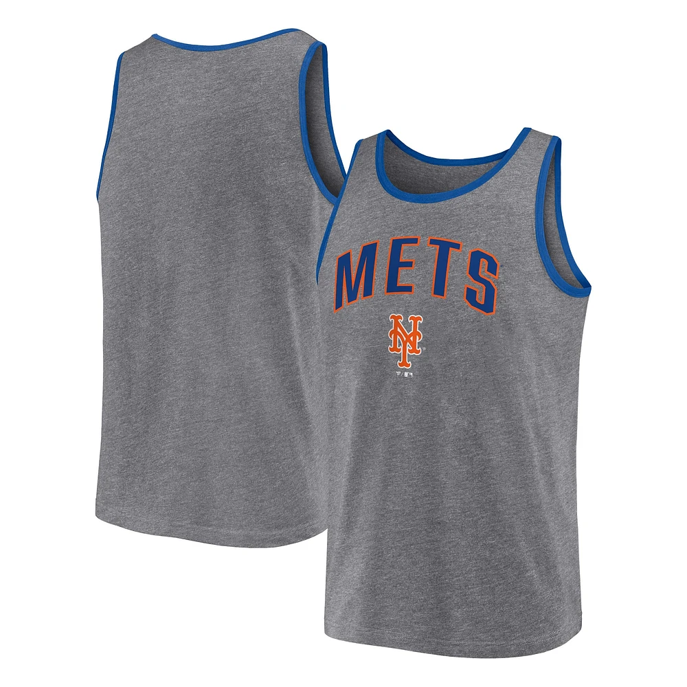 Débardeur primaire Fanatics Heather Grey New York Mets pour hommes