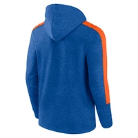 Sweat à capuche zippé en polaire New York Mets Gains Heather Royal Fanatics pour hommes