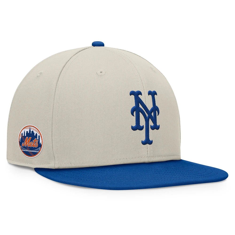 Men's Fanatics Khaki/Royal New York Mets Team Two-Tone Snapback Hat