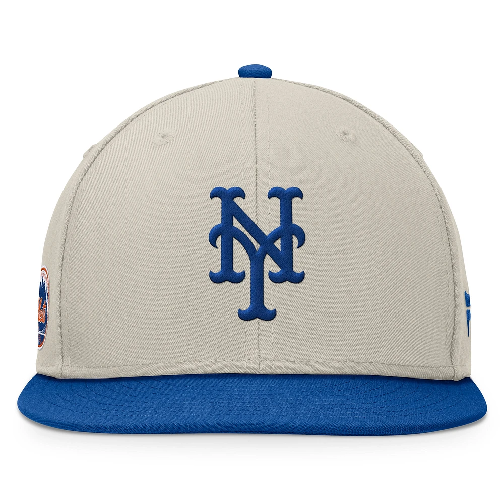 Men's Fanatics Khaki/Royal New York Mets Team Two-Tone Snapback Hat