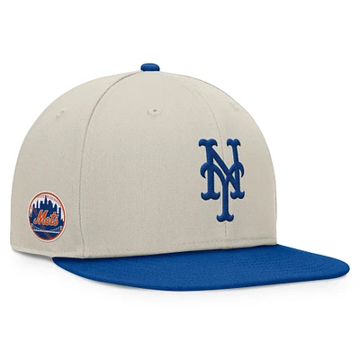 Casquette snapback bicolore kaki/royal New York Mets Fanatics pour hommes