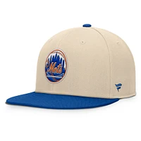 Men's Fanatics Natural/Royal New York Mets Cooperstown Collection Bounder Snapback Hat