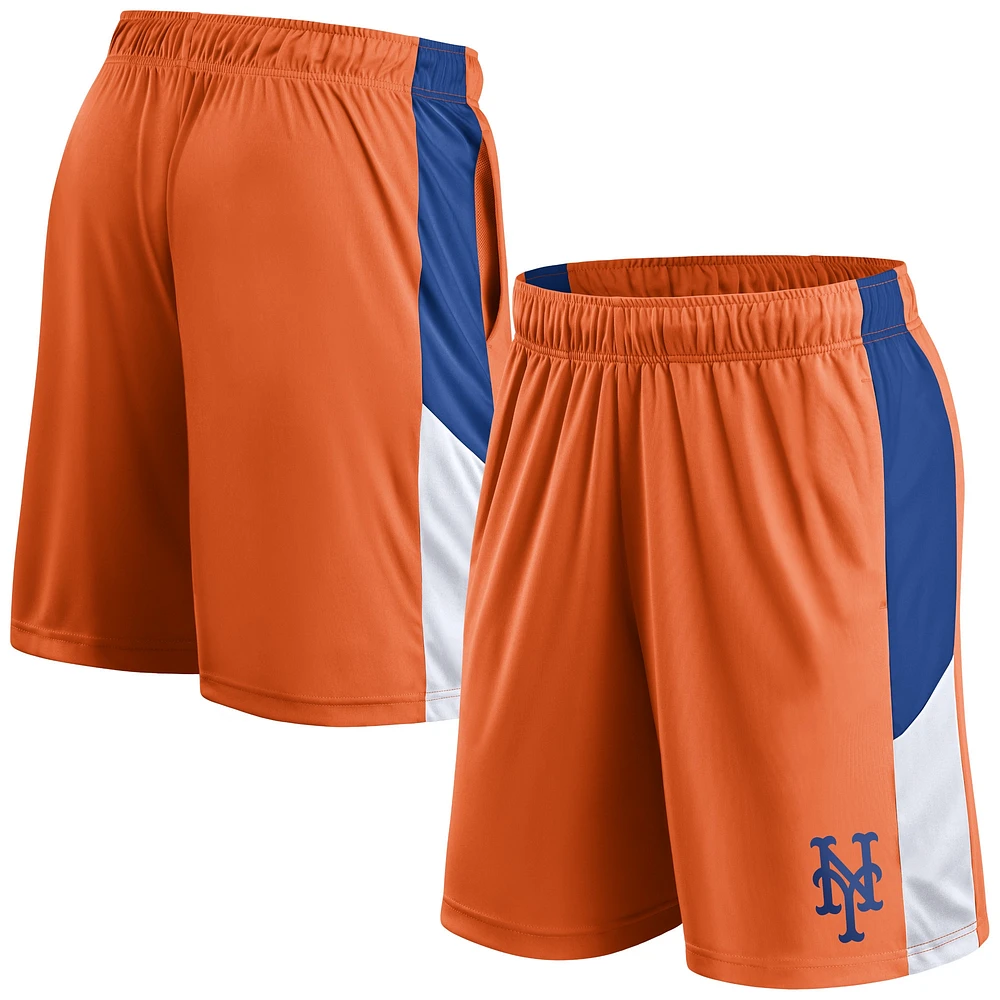 Short orange fanatiques avec logo principal des New York Mets pour hommes