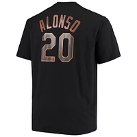 Men's Fanatics Pete Alonso Black New York Mets Big & Tall Wordmark Name Number T-Shirt