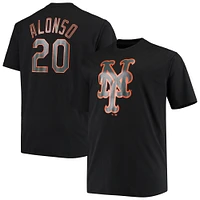 Men's Fanatics Pete Alonso Black New York Mets Big & Tall Wordmark Name Number T-Shirt